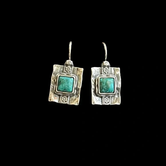 🔴SOLD🔴 Shablool Didae sterling silver turquoise earrings - Picture 3 of 7